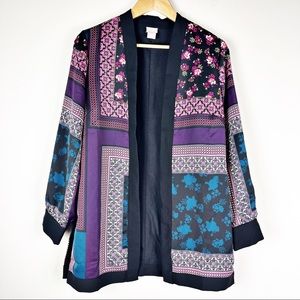 Chicos Patchwork Open Front Blazer 0